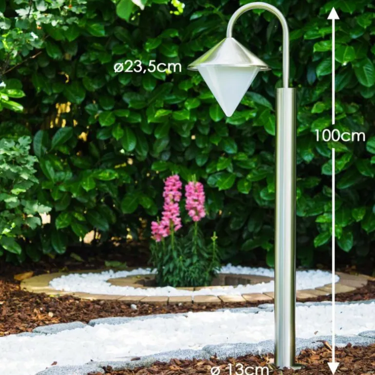 Lampadaire Kasan Acier inoxydable, Blanc, 1 lumière