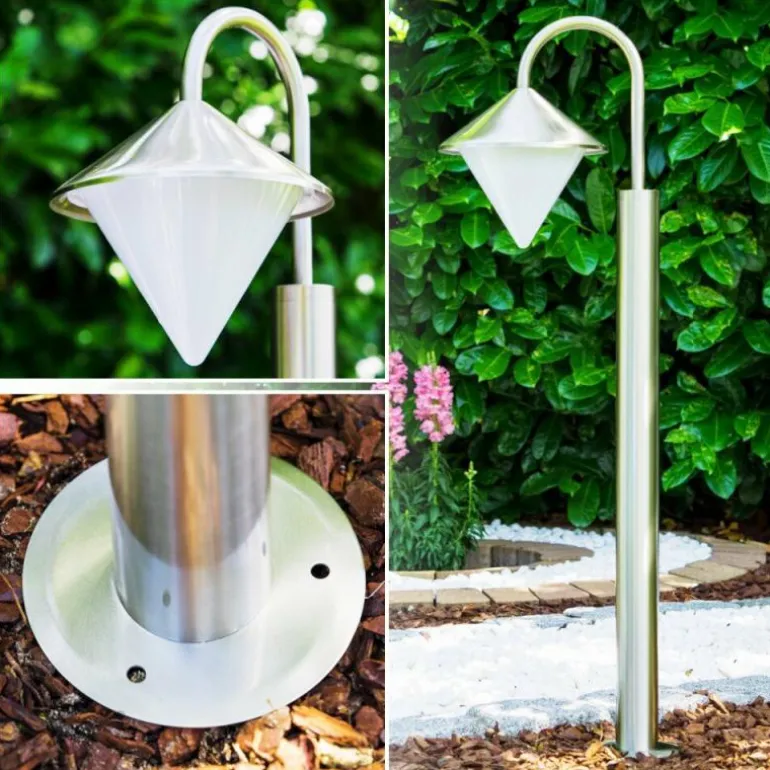 Lampadaire Kasan Acier inoxydable, Blanc, 1 lumière