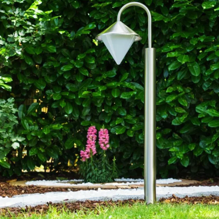Lampadaire Kasan Acier inoxydable, Blanc, 1 lumière