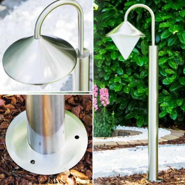 Lampadaire Kasan Acier inoxydable, Blanc, 1 lumière