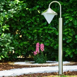 Lampadaire Kasan Acier inoxydable, Blanc, 1 lumière