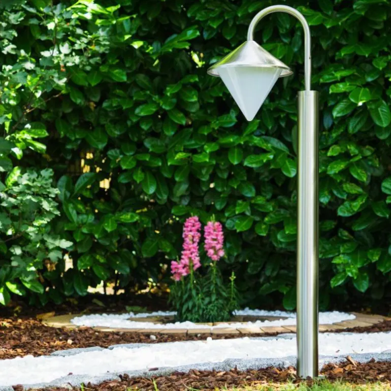 Lampadaire Kasan Acier inoxydable, Blanc, 1 lumière