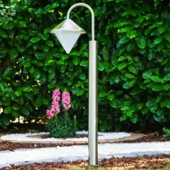 Lampadaire Kasan Acier inoxydable, Blanc, 1 lumière