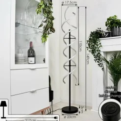 Lampadaire Khovet LED Noir, 1 lumière
