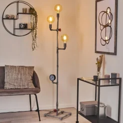 Lampadaire Kolyma Gris, Rouge, 3 lumières