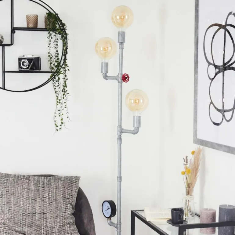 Lampadaire Kolyma Gris, Rouge, 3 lumières
