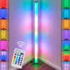 Lampadaire LED RGB Globo ROCKY Argenté, 1 lumière, Télécommandes, Changeur de couleurs