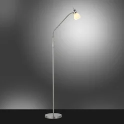Lampadaire Leuchten-Direkt KARO Acier brossé, 1 lumière