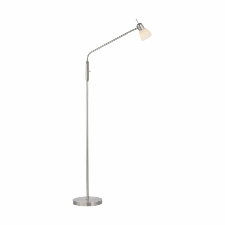 Lampadaire Leuchten-Direkt KARO Acier brossé, 1 lumière
