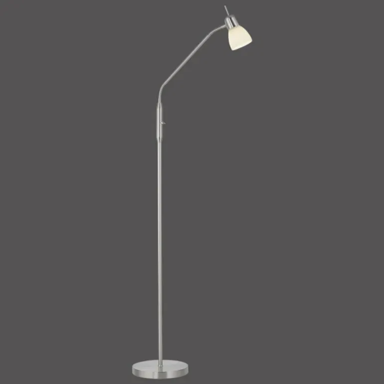 Lampadaire Leuchten-Direkt KARO Acier brossé, 1 lumière