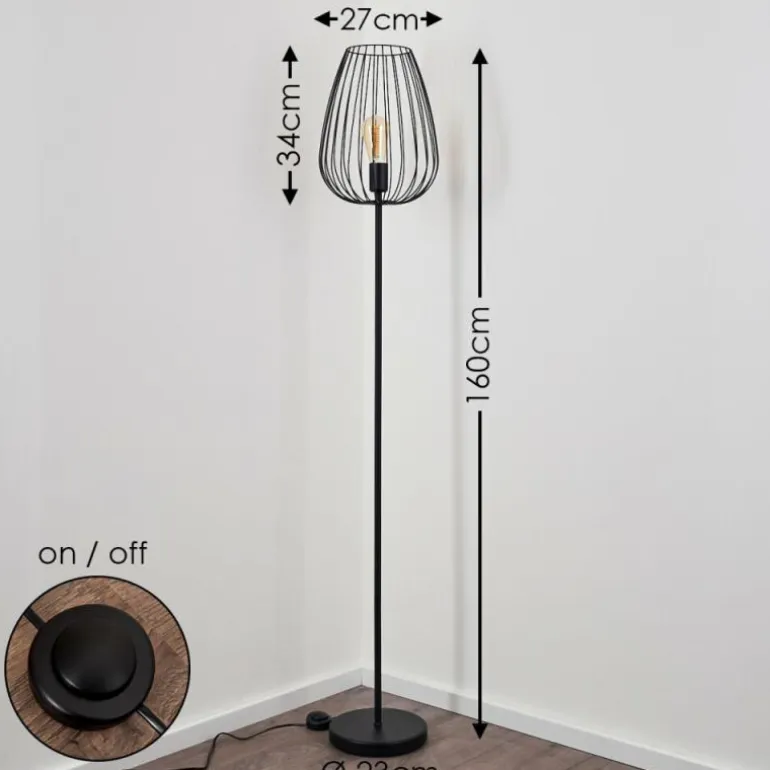 Lampadaire Luano Noir, 1 lumière