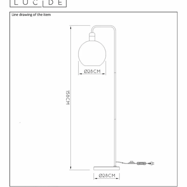 Lampadaire Lucide JULIUS Gris, 1 lumière