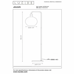 Lampadaire Lucide JULIUS Nickel mat, Noir, 1 lumière