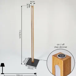Lampadaire Madou LED Écru, Noir, 1 lumière