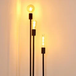Lampadaire Maidford Noir, 3 lumières