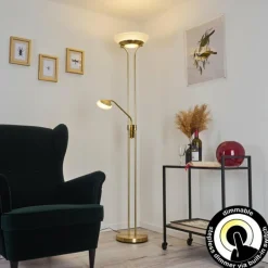 Lampadaire Mairoa LED Laiton, 2 lumières