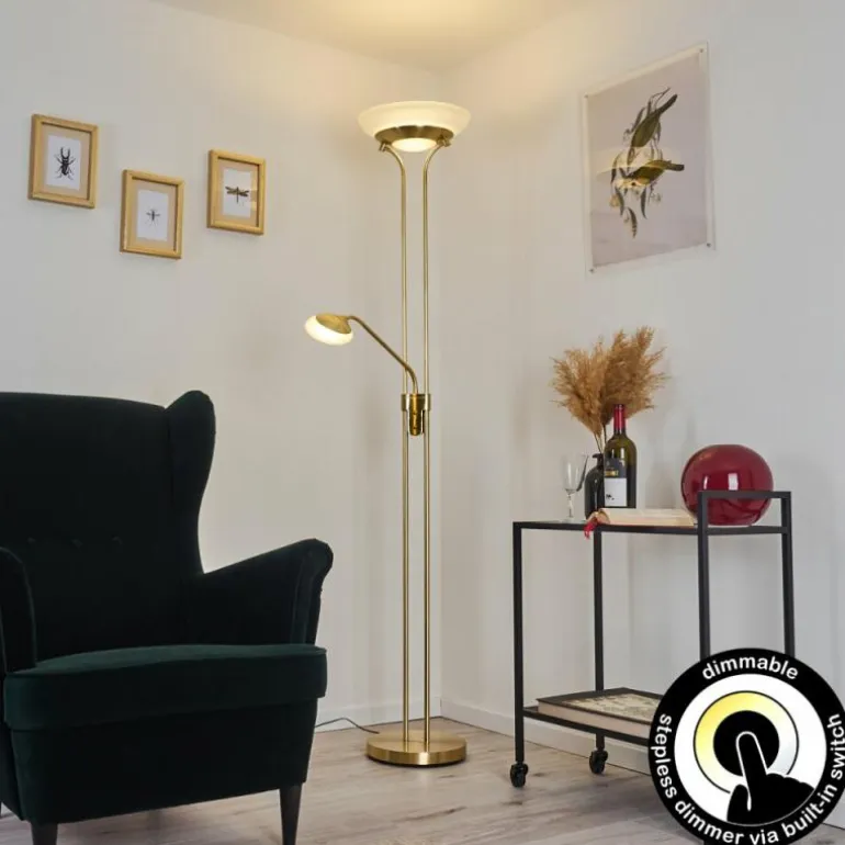 Lampadaire Mairoa LED Laiton, 2 lumières