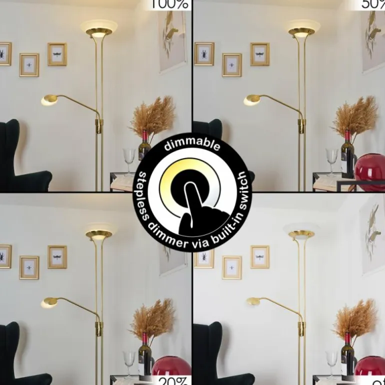Lampadaire Mairoa LED Laiton, 2 lumières