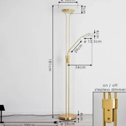 Lampadaire Mairoa LED Laiton, 2 lumières