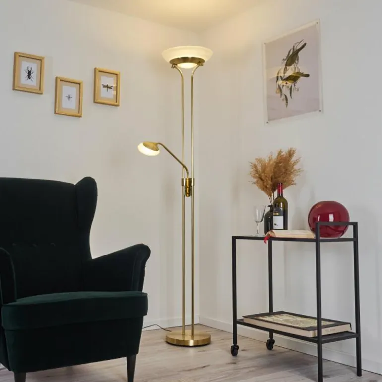 Lampadaire Mairoa LED Laiton, 2 lumières