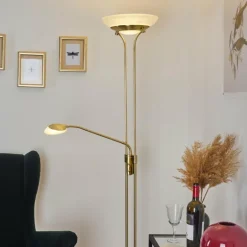 Lampadaire Mairoa LED Laiton, 2 lumières