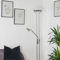 Lampadaire Mairoa LED Nickel mat, 2 lumières