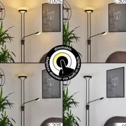 Lampadaire Mairoa LED Noir, 2 lumières