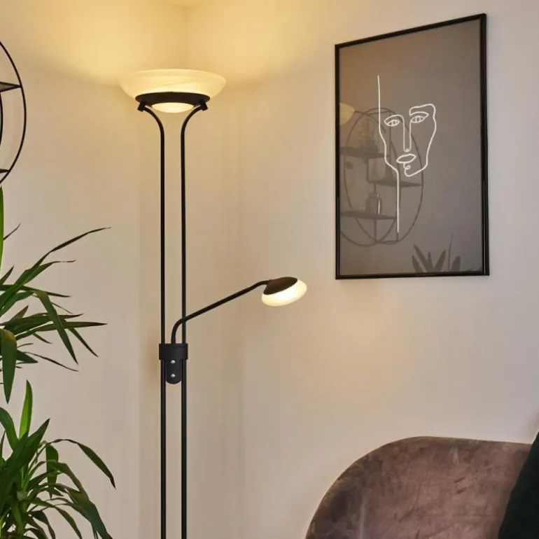Lampadaire Mairoa LED Noir, 2 lumières