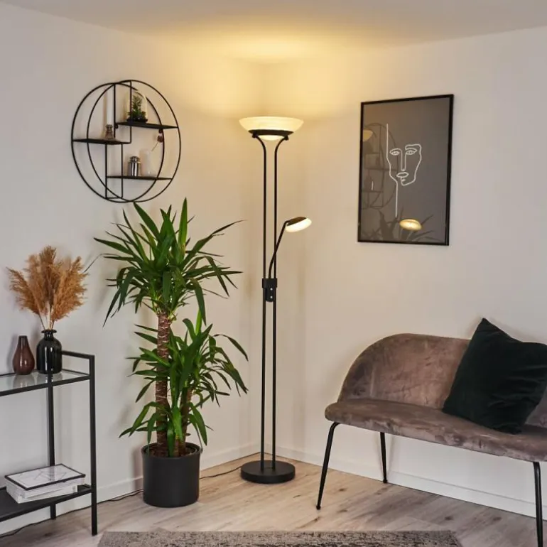 Lampadaire Mairoa LED Noir, 2 lumières