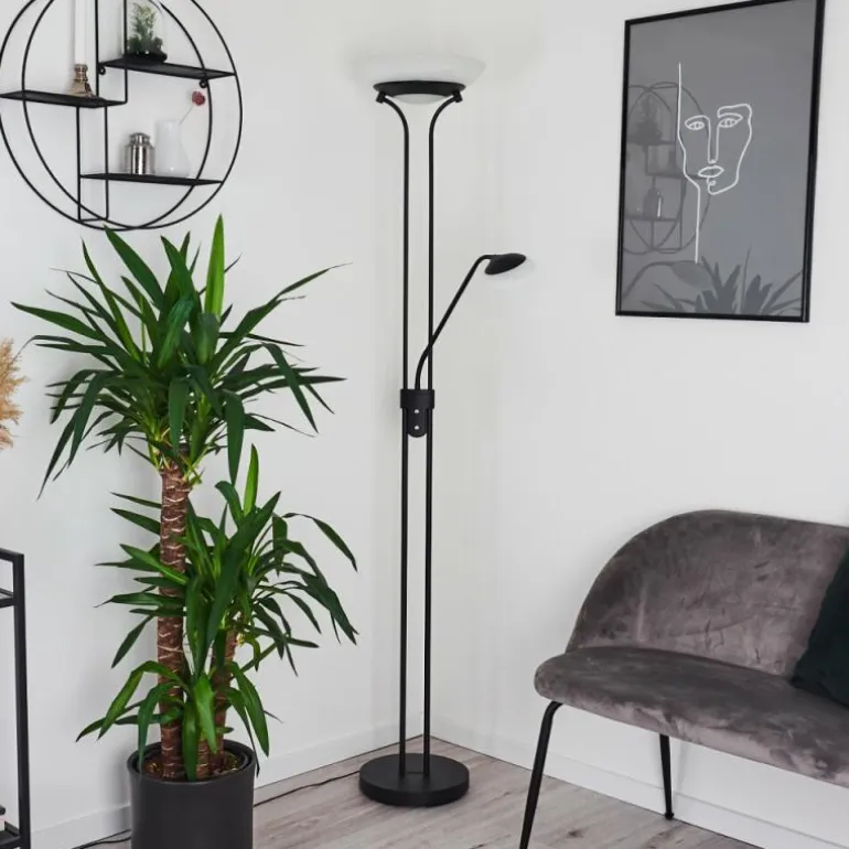 Lampadaire Mairoa LED Noir, 2 lumières