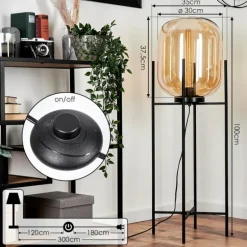 Lampadaire Manzano Noir, 1 lumière