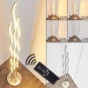 Lampadaire Mapleton LED Nickel mat, 3 lumières, Télécommandes