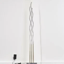 Lampadaire Mapleton LED Nickel mat, 3 lumières, Télécommandes