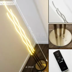 Lampadaire Mapleton LED Nickel mat, 3 lumières, Télécommandes