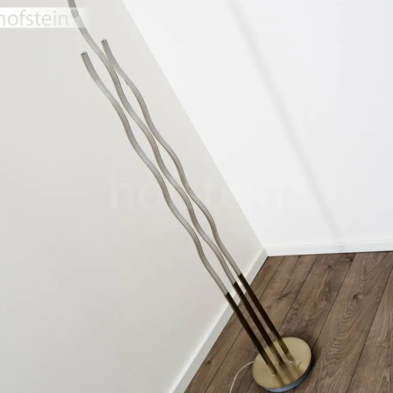 Lampadaire Mapleton LED Nickel mat, 3 lumières, Télécommandes