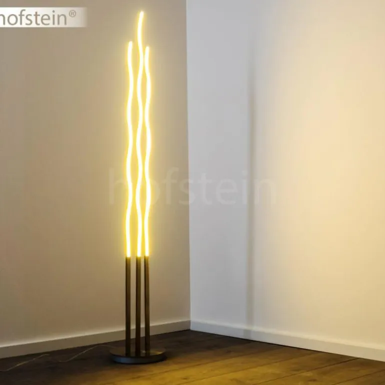 Lampadaire Mapleton LED Nickel mat, 3 lumières, Télécommandes