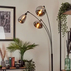 Lampadaire Maynal Noir, 3 lumières