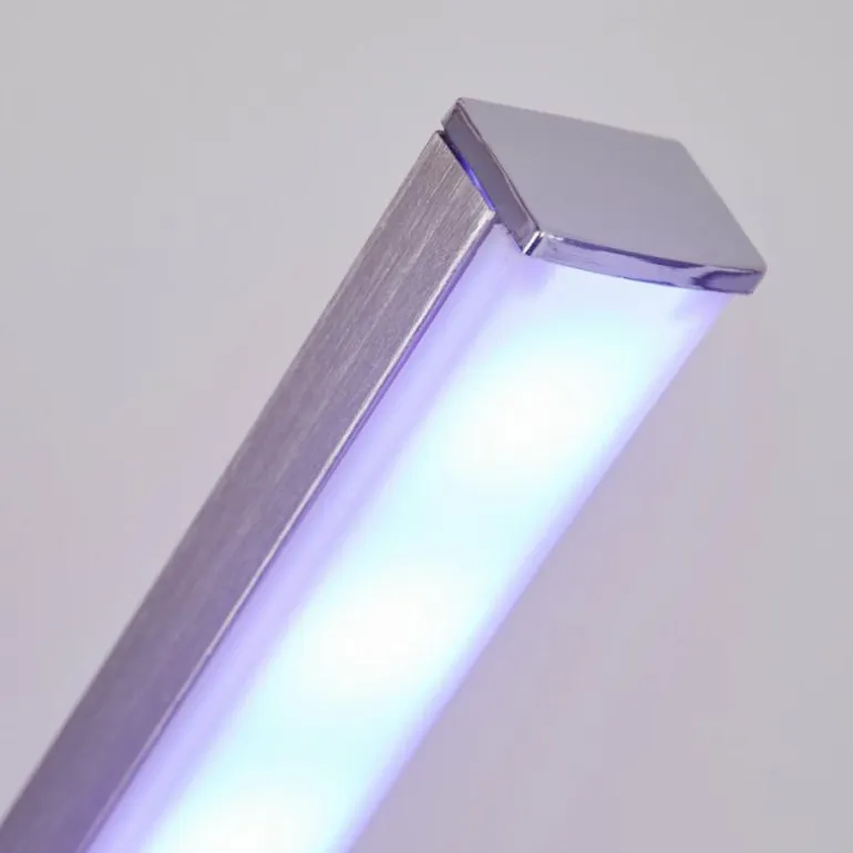 Lampadaire Minacar LED Nickel mat, 1 lumière, Télécommandes, Changeur de couleurs