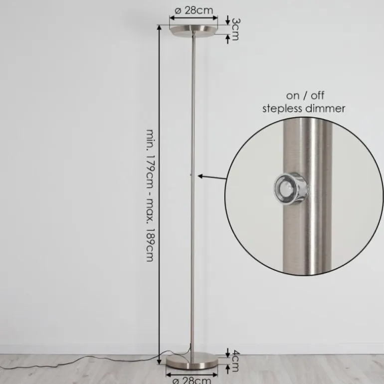Lampadaire Mjölby LED Nickel mat, 1 lumière