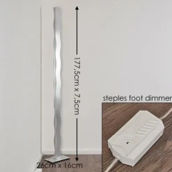 Lampadaire Nagold LED Chrome, Nickel mat, 1 lumière