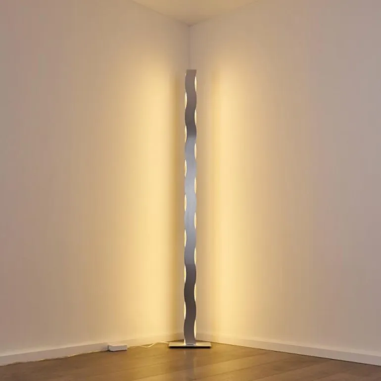 Lampadaire Nagold LED Chrome, Nickel mat, 1 lumière
