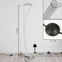 Lampadaire Nagu LED Nickel mat, 1 lumière