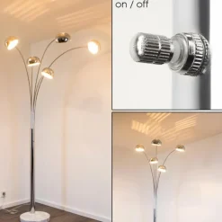 Lampadaire Nikkala Chrome, 5 lumières