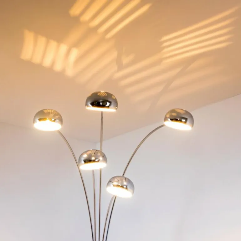 Lampadaire Nikkala Chrome, 5 lumières