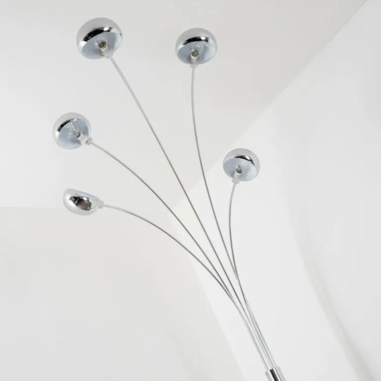 Lampadaire Nikkala Chrome, 5 lumières