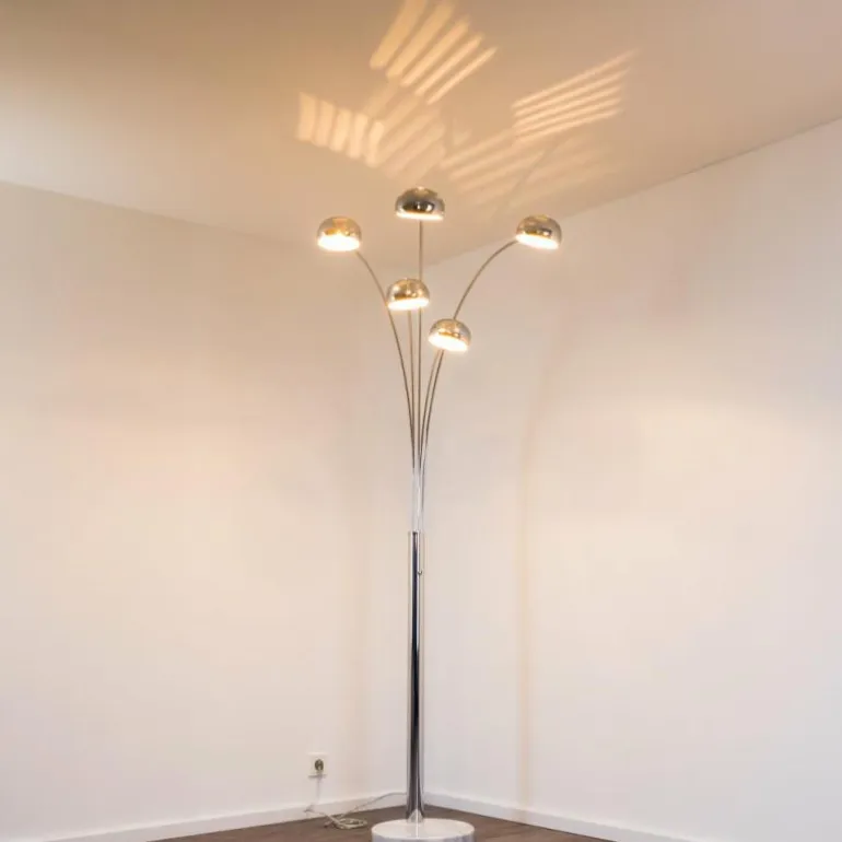 Lampadaire Nikkala Chrome, 5 lumières