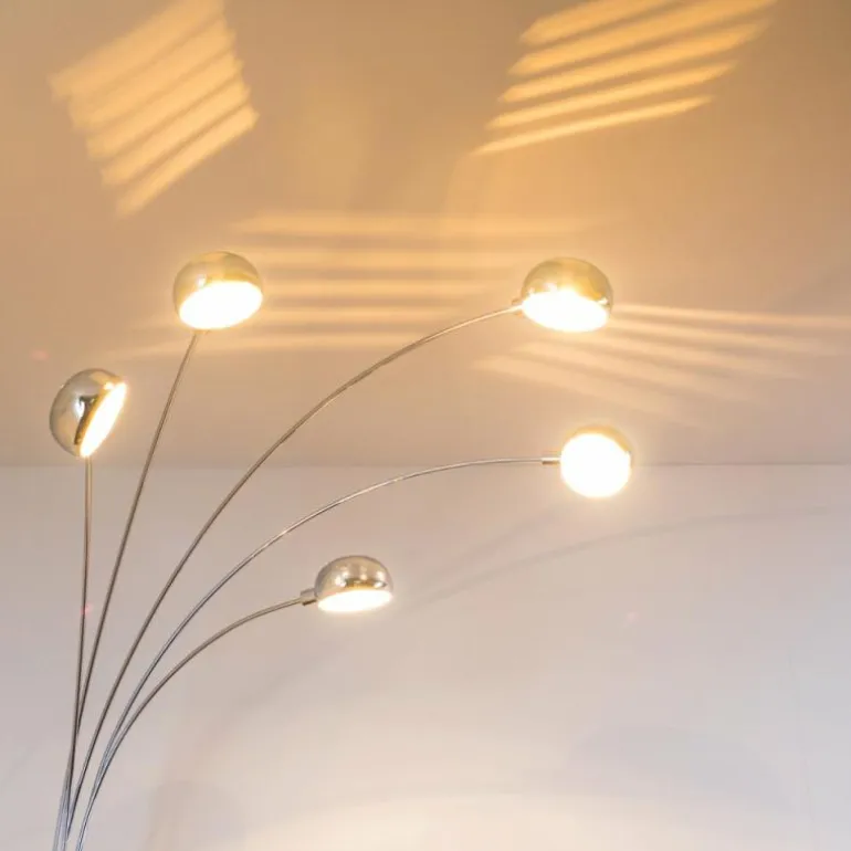 Lampadaire Nikkala Chrome, 5 lumières