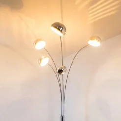 Lampadaire Nikkala Chrome, 5 lumières