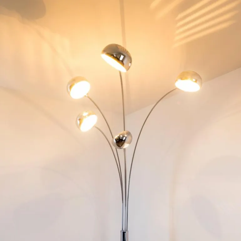 Lampadaire Nikkala Chrome, 5 lumières