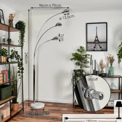Lampadaire Nikkala Chrome, 3 lumières